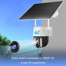 Autonomiška 4G saulės PTZ apsaugos kamera 2MP