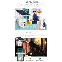 Saulės energija maitinama 4G PTZ kamera su integruota baterija 2MP
