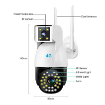 4G PTZ kamera su dviguba objektyvo linze ir spalvotu naktiniu matymu