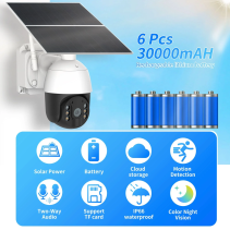 Saulės energija maitinama 4G PTZ kamera su 20W panele ir naktiniu matymu